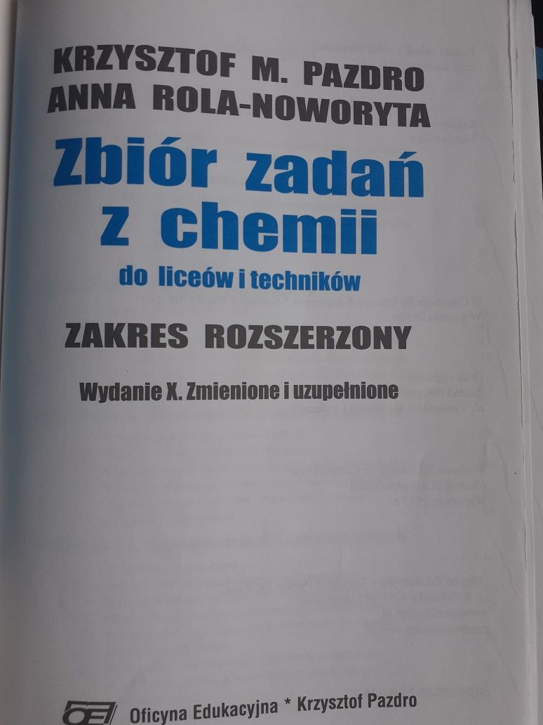 Zbiór zadan z chemii Pazdro