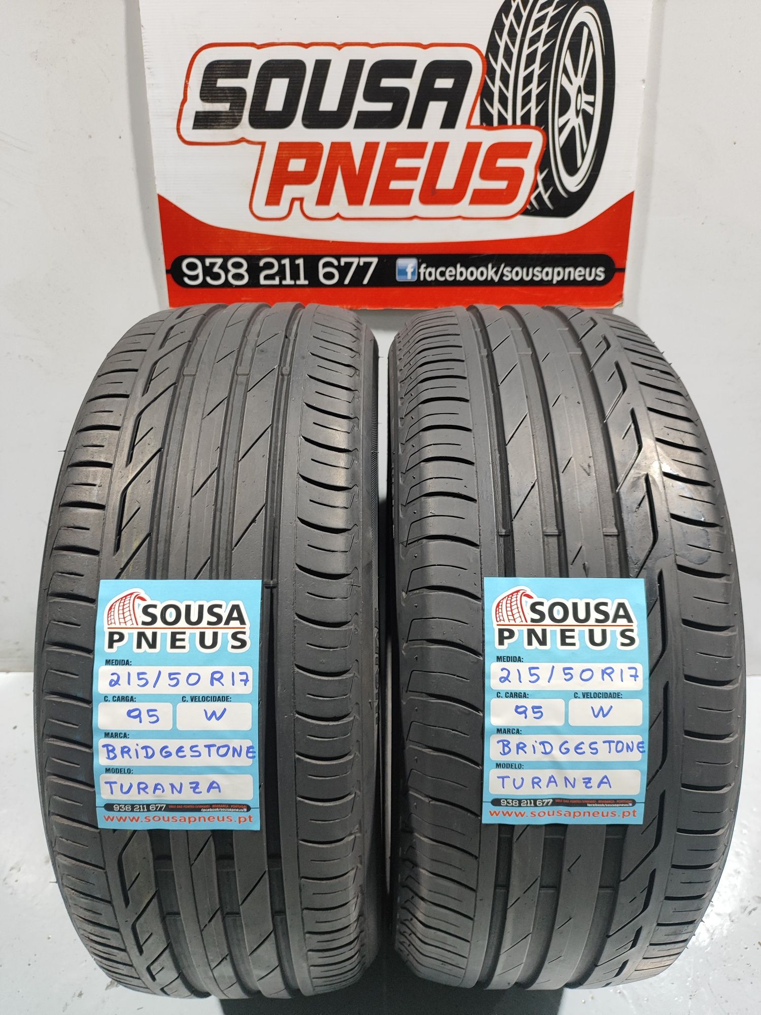 2 pneus semi novos 215-50R17 Bridgestone - Oferta dos Portes