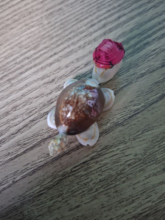 Pamiątka z wakacji znad morza żółw z muszelek muszelki wakacje Pamiątk