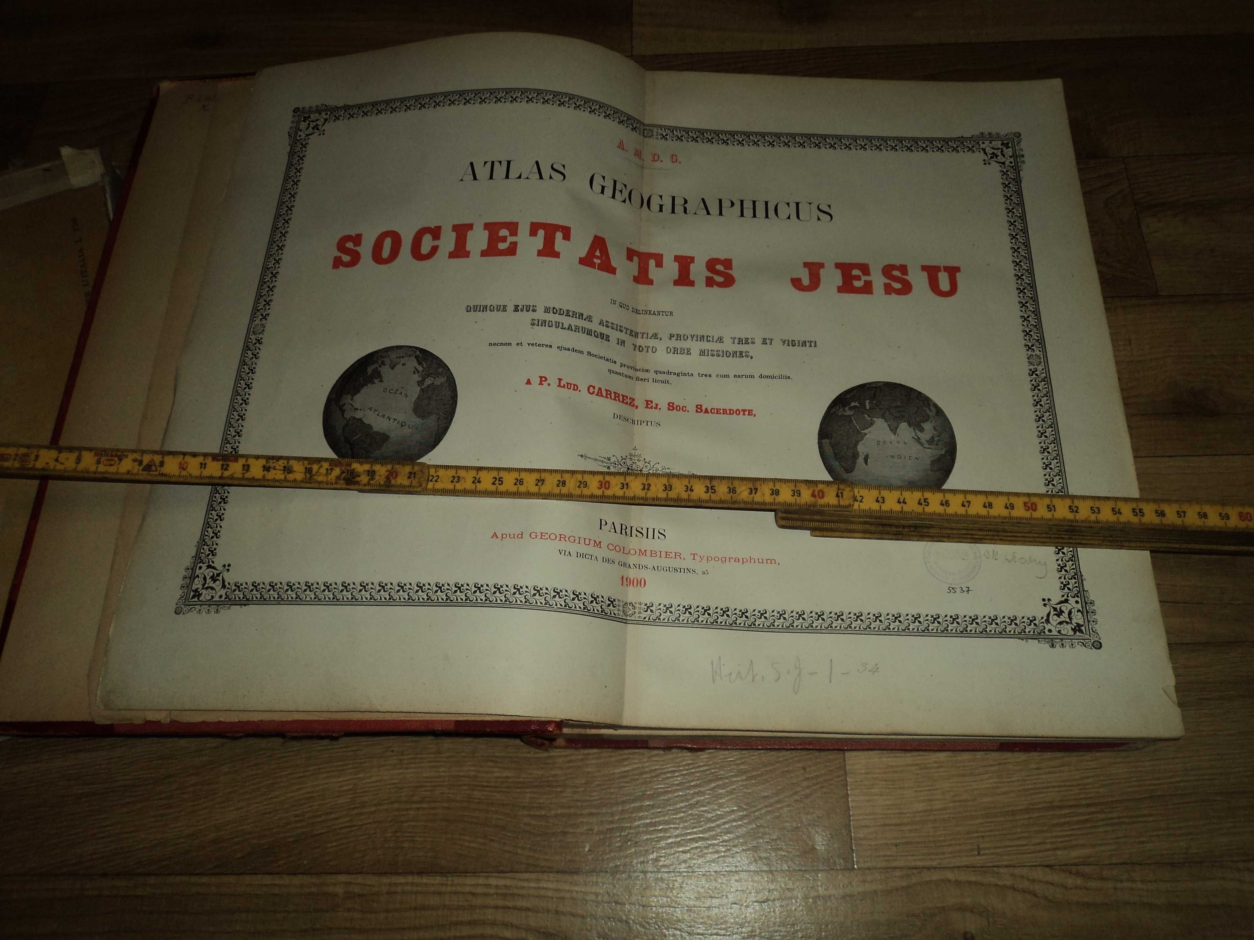 Jubileuszowy atlas  Towarzystwa Jezusowego półskórek 1900 rok