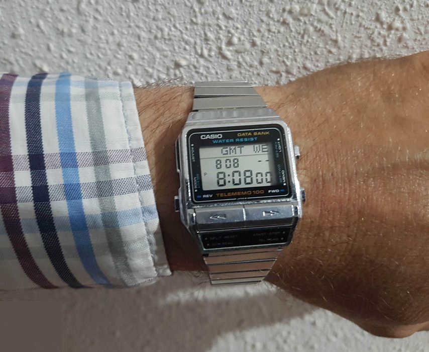 Zegarek nareczny CASIO DBX-110 Telememo 696 Japan 1985r Vintage data