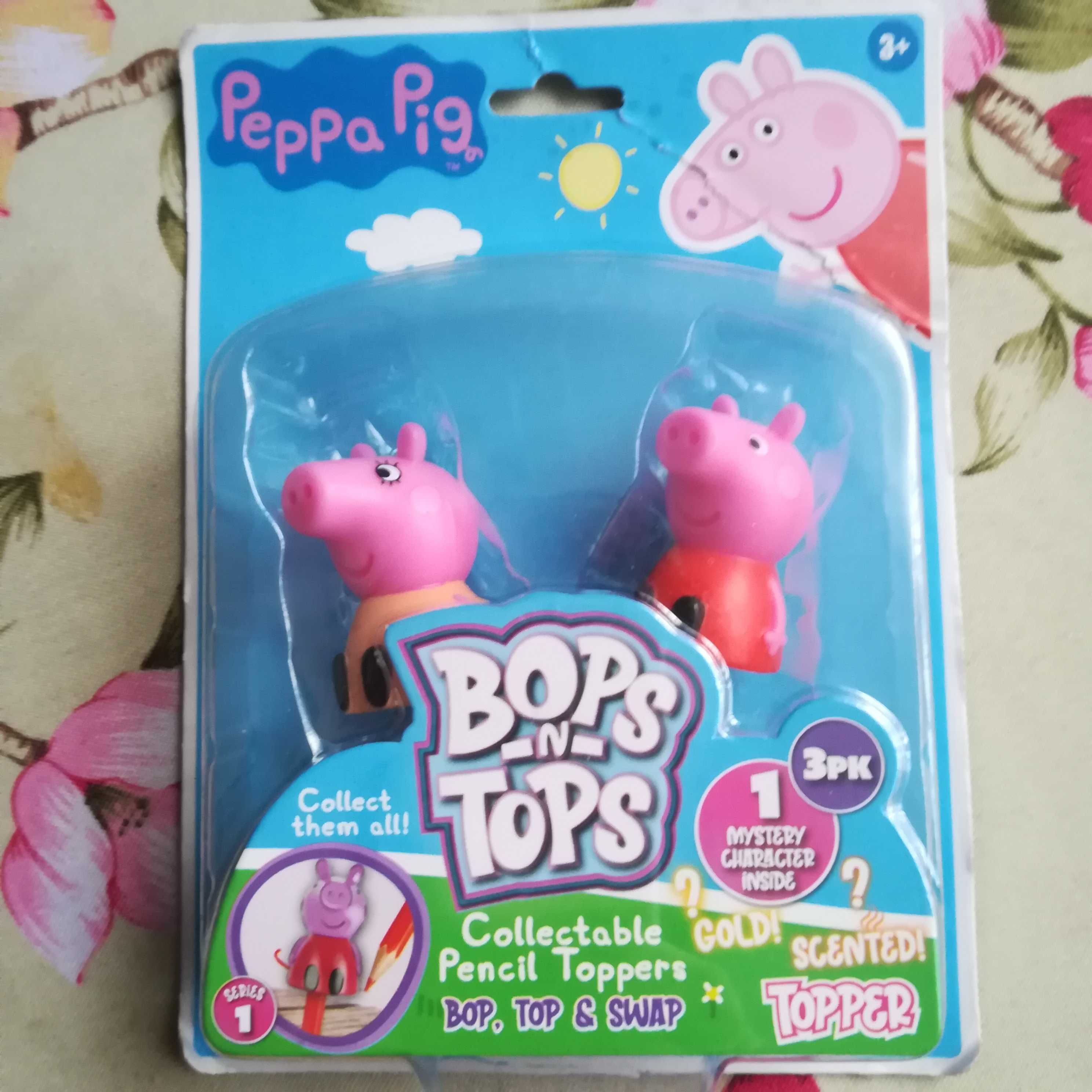 Świnka Peppa nakładki 3 figurki na ołówki BOPS N TOPS
