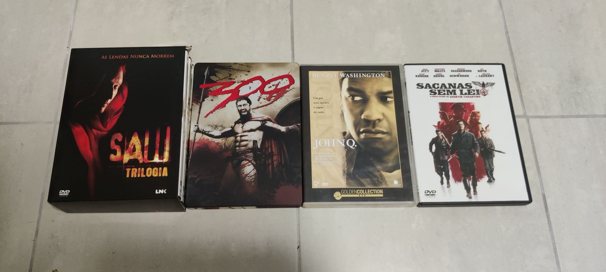 DVD filmes (SAW, 300 ediçāo especial, John Q)