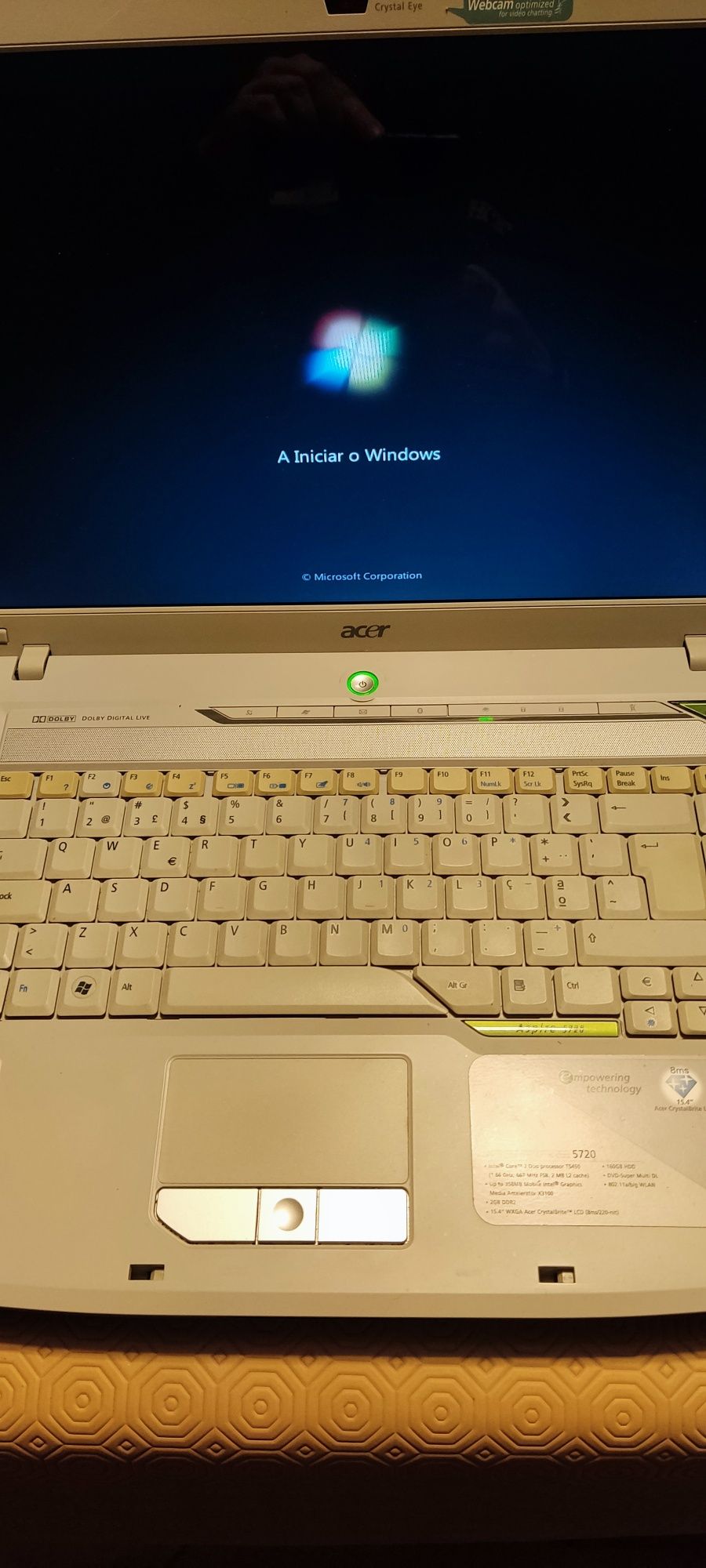 Portatil Acer aspire 5720