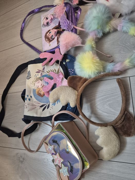 Zestaw dla dziewczynki, opaski, torebki