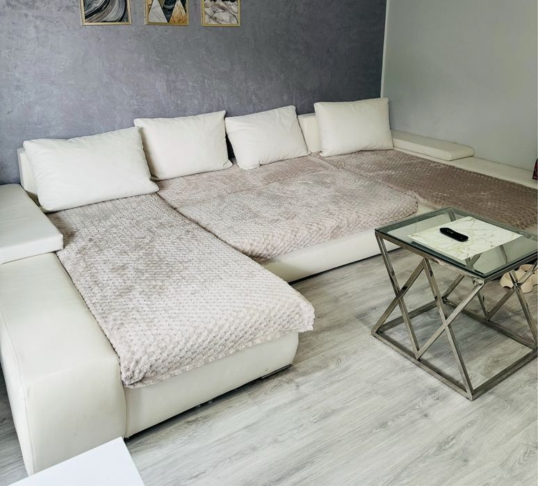 Narożnik Rogówka Sofa Kanapa z funkcją spania skóra ekologiczna Okazja
