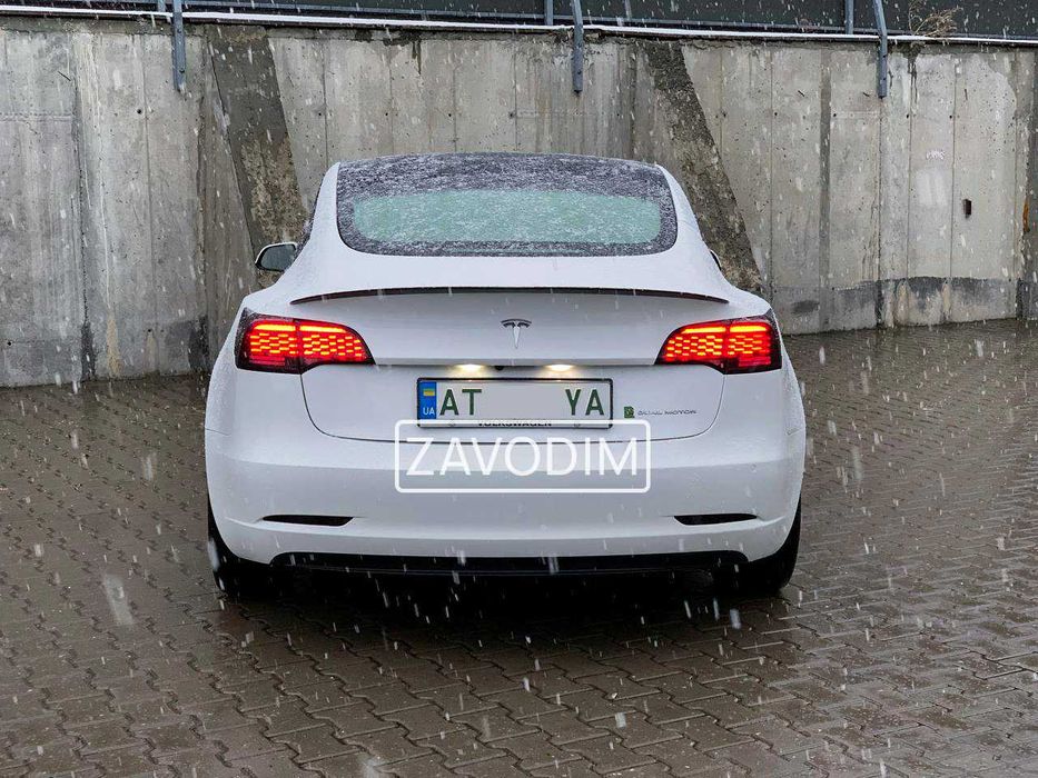 tesla S 3 2012-2024 спойлер PLAID стиль ЧОРНИЙ ГЛЯНЕЦЬ ABS + скотч