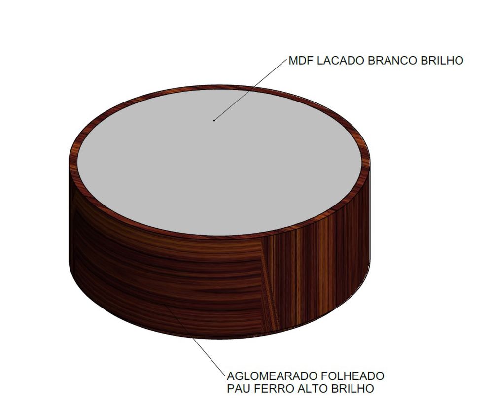 Móvel Sala Estar Lacada Alto Brilho em Pau Ferro