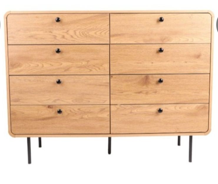 Komoda 120 cm kolor dąb nowa czarne nóżki