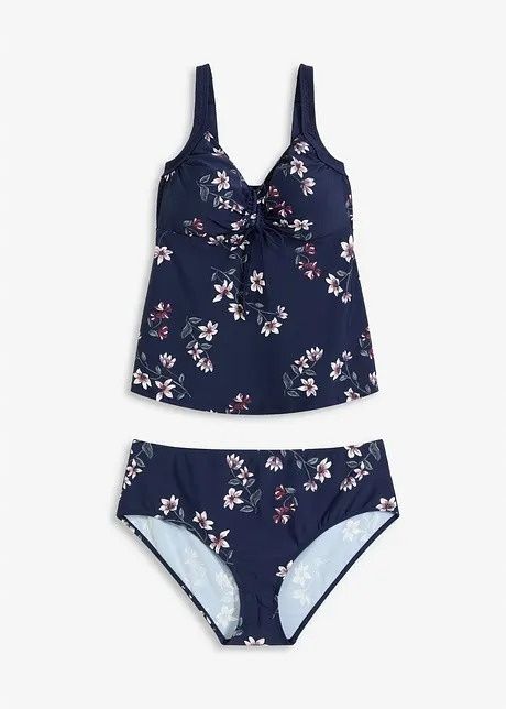 B.P.C tankini granatowe we wzory r.38