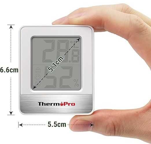 ThermoPro TP49 Cyfrowy Mini Termometr Funkcją Higrometru Zestaw 2Szt.