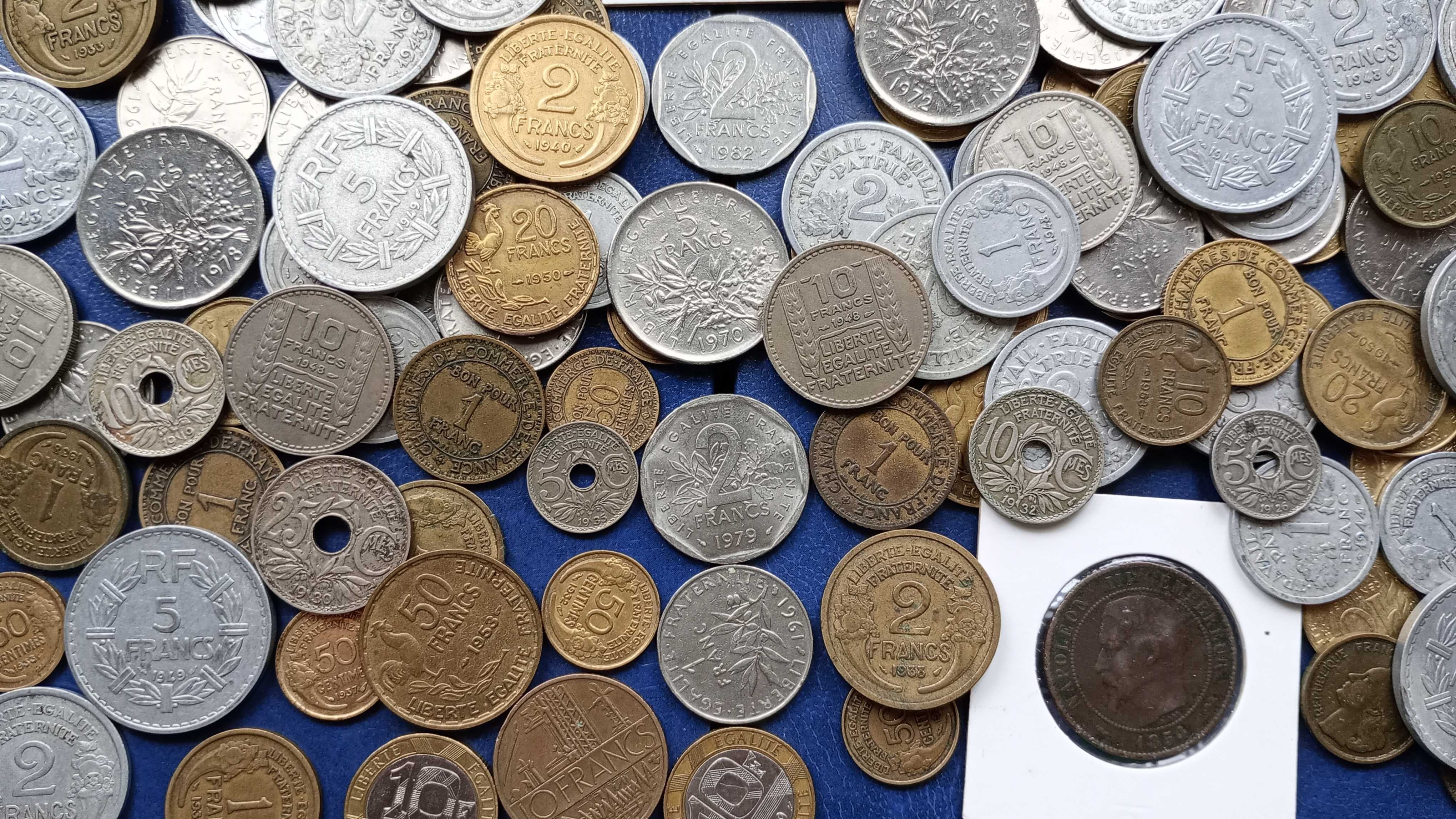 Stare monety  Zestaw ponad 170 monet Francja od 1854