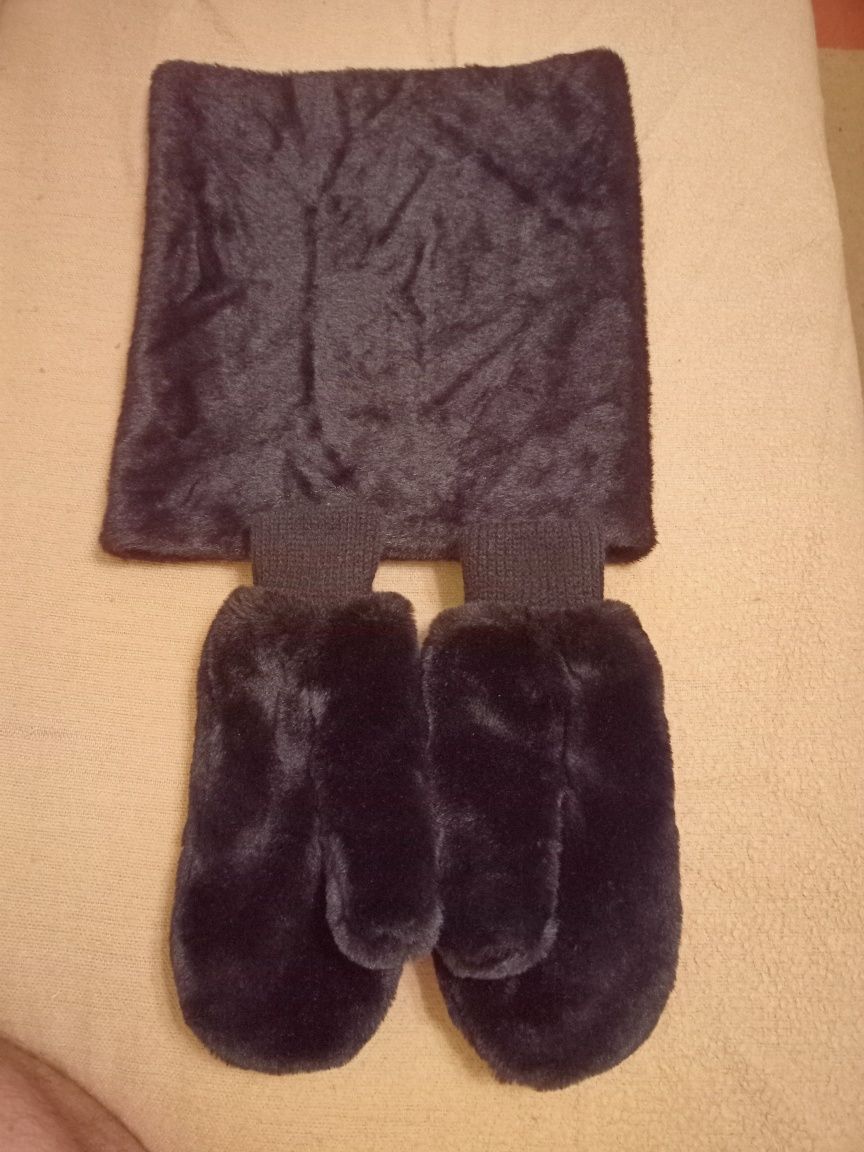 Komplet Komin i Rękawiczki firmy PANPAN typu misiek WARTO !!!
