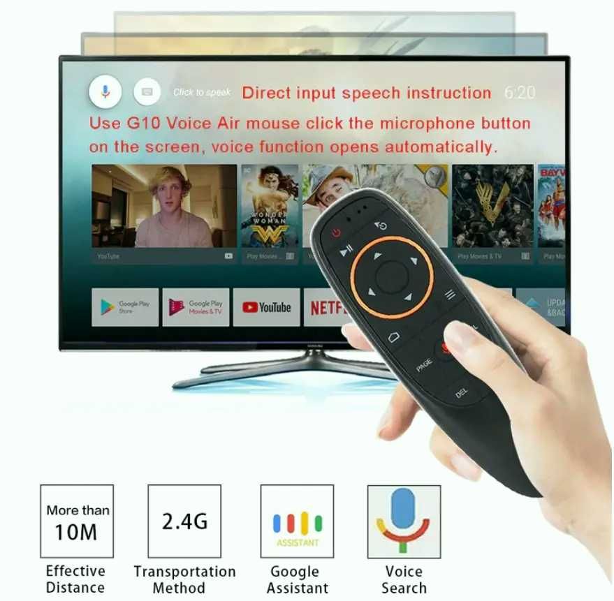 Голосовий пульт G10/ Q5 Plus Air mouse USB 2.4G (гіроскоп + мікрофон)