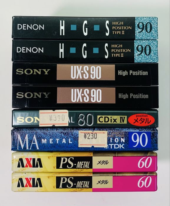 Аудіокасети Denon HG S, Sony UX-S, TDK MA, Axia PS Metal