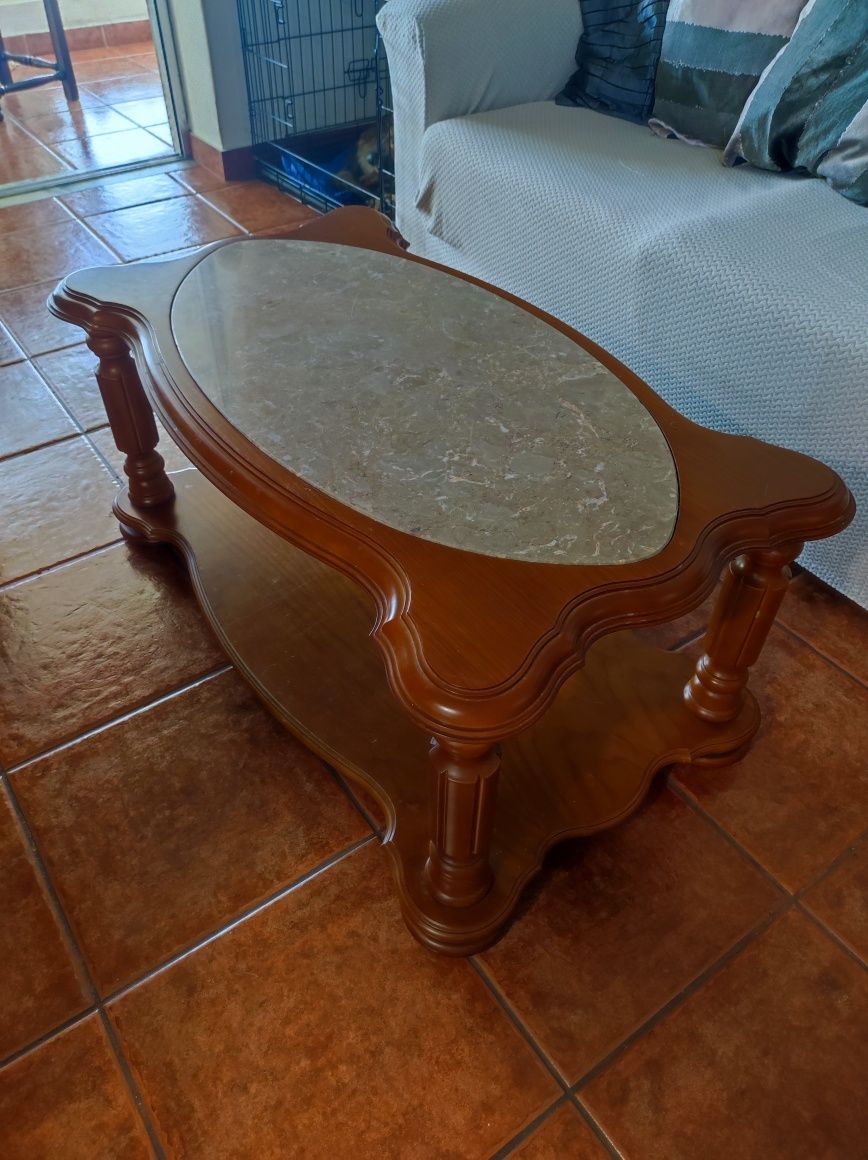 Mesa de Centro com Pedra em Mármore