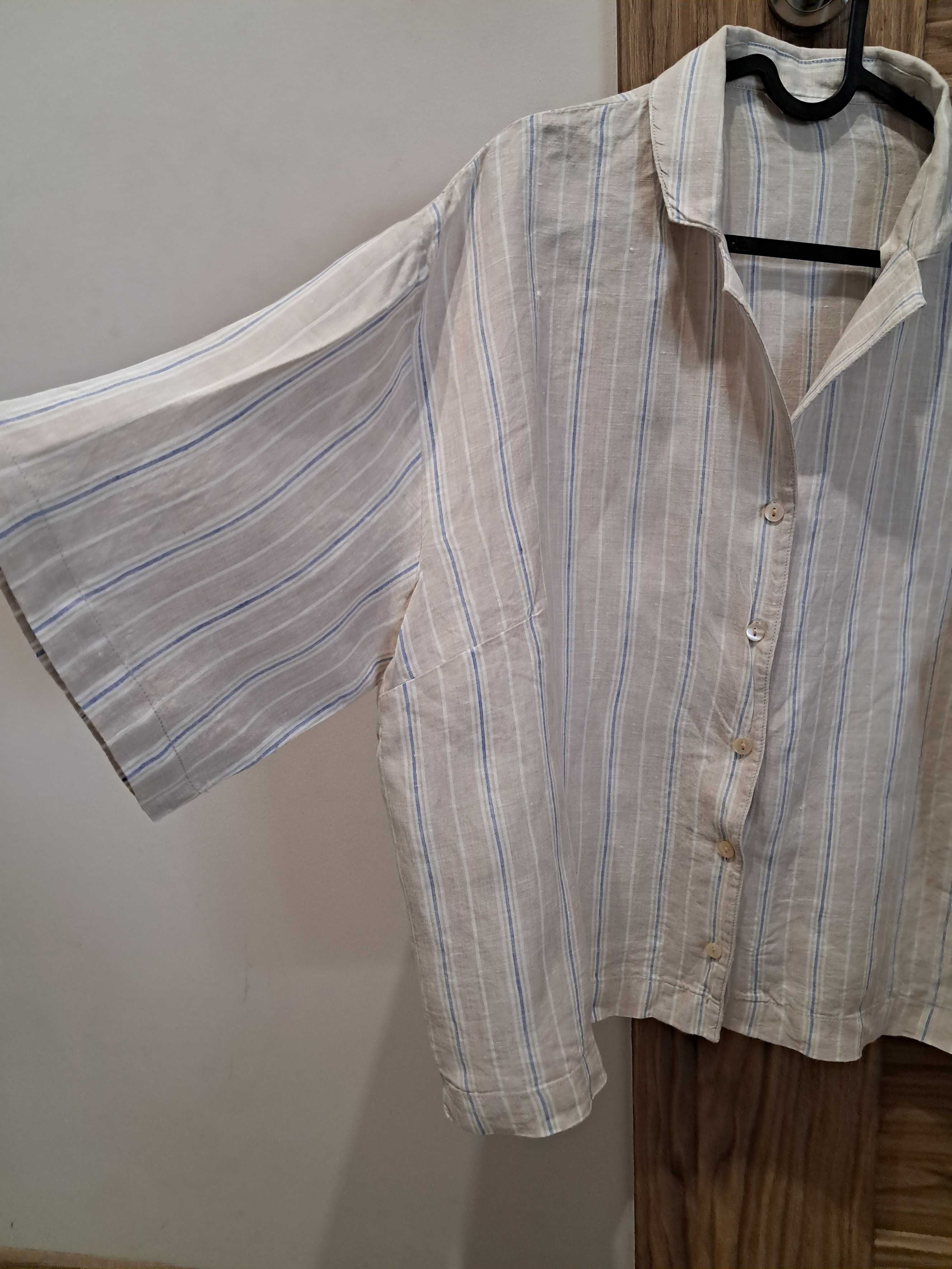 Koszula damska lniana 100% len, Cubus, bdb, oversize r. XL