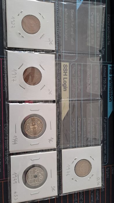 Lote de moedas portuguesas e espanholas (1917 a 1976)