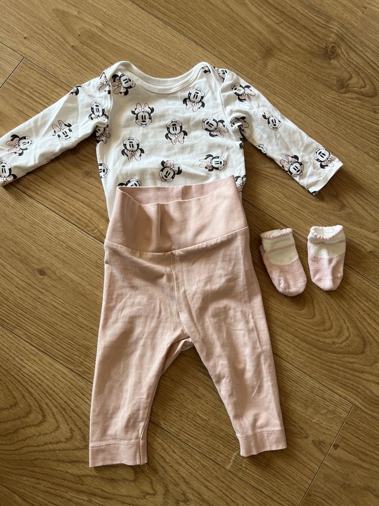 Komplet body i spodenki myszka minnie H&M 68