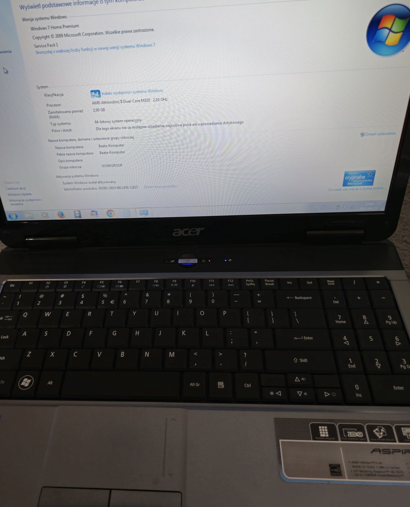 Laptop Acer Aspire 5541g stan idealny
