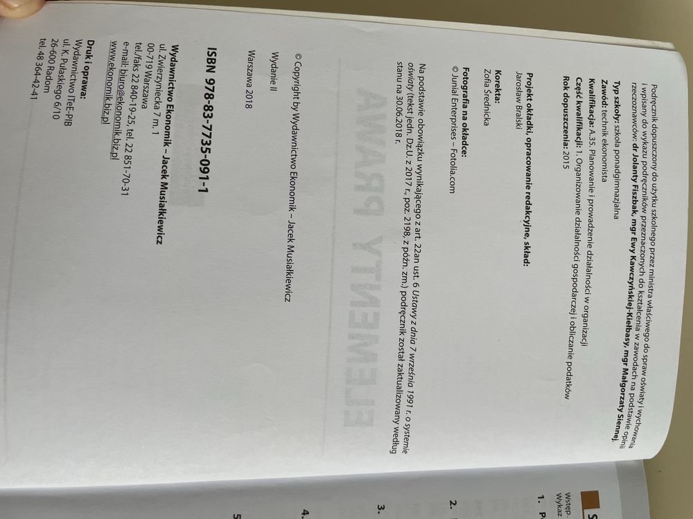 Elementy prawa podręcznik