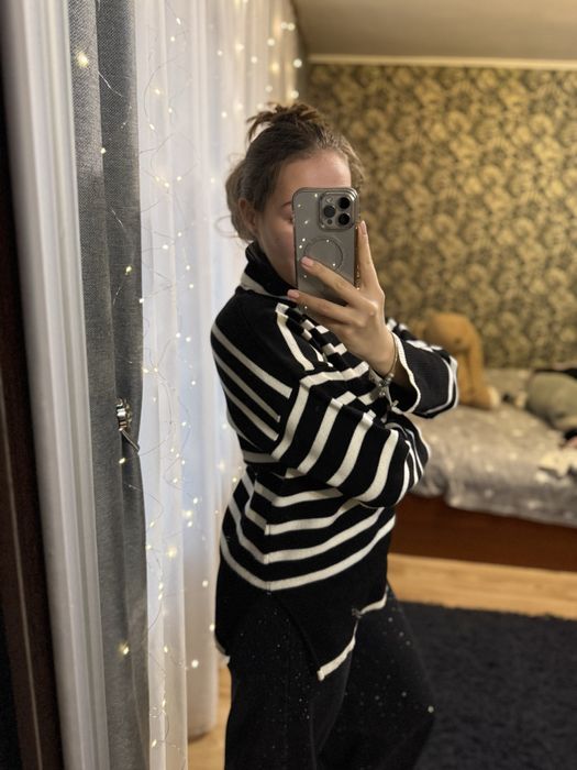 Светр в полоску , подовжений