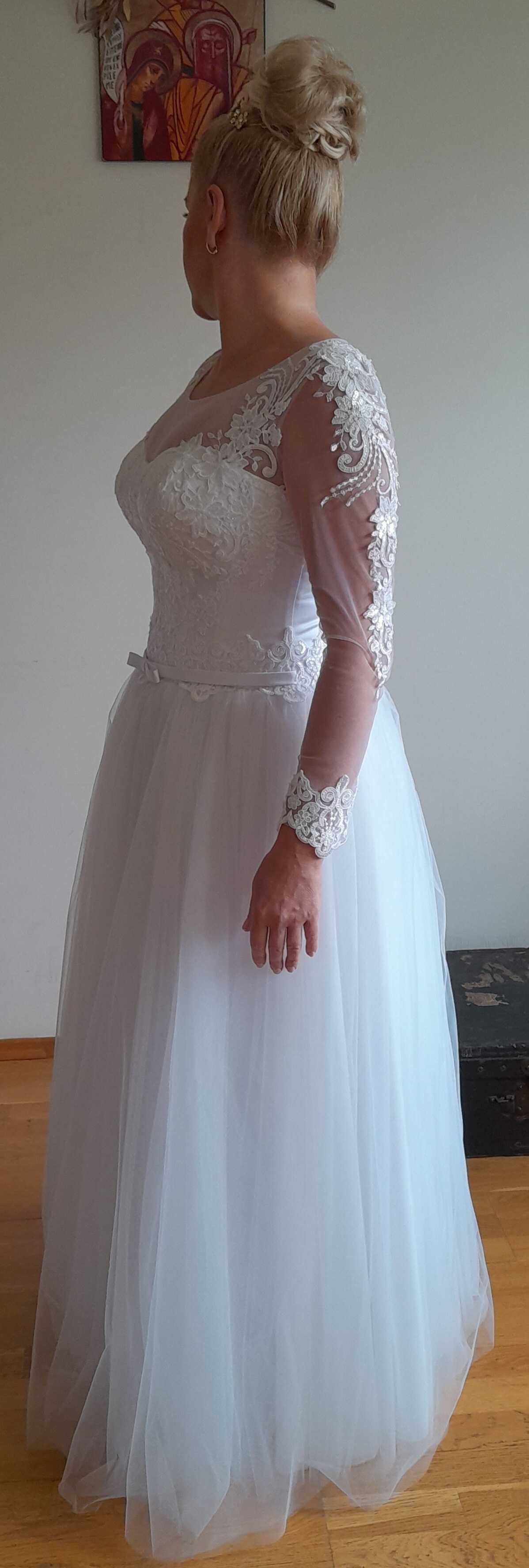 Suknia ślubna biała+ welon GRATIS