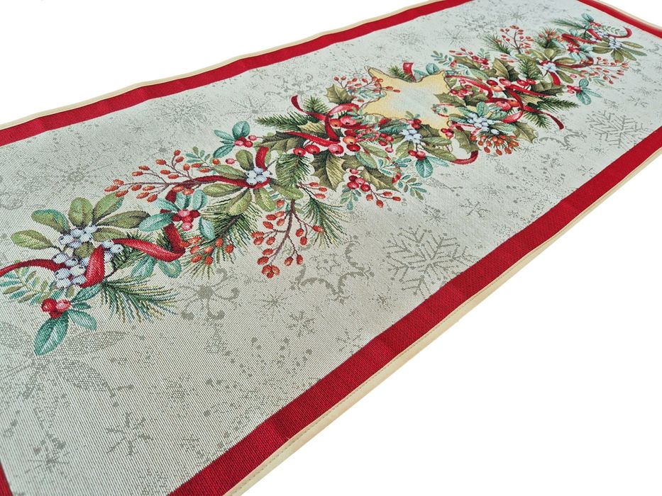Bieżnik ze stroikiem świątecznym 40x100 cm 1310