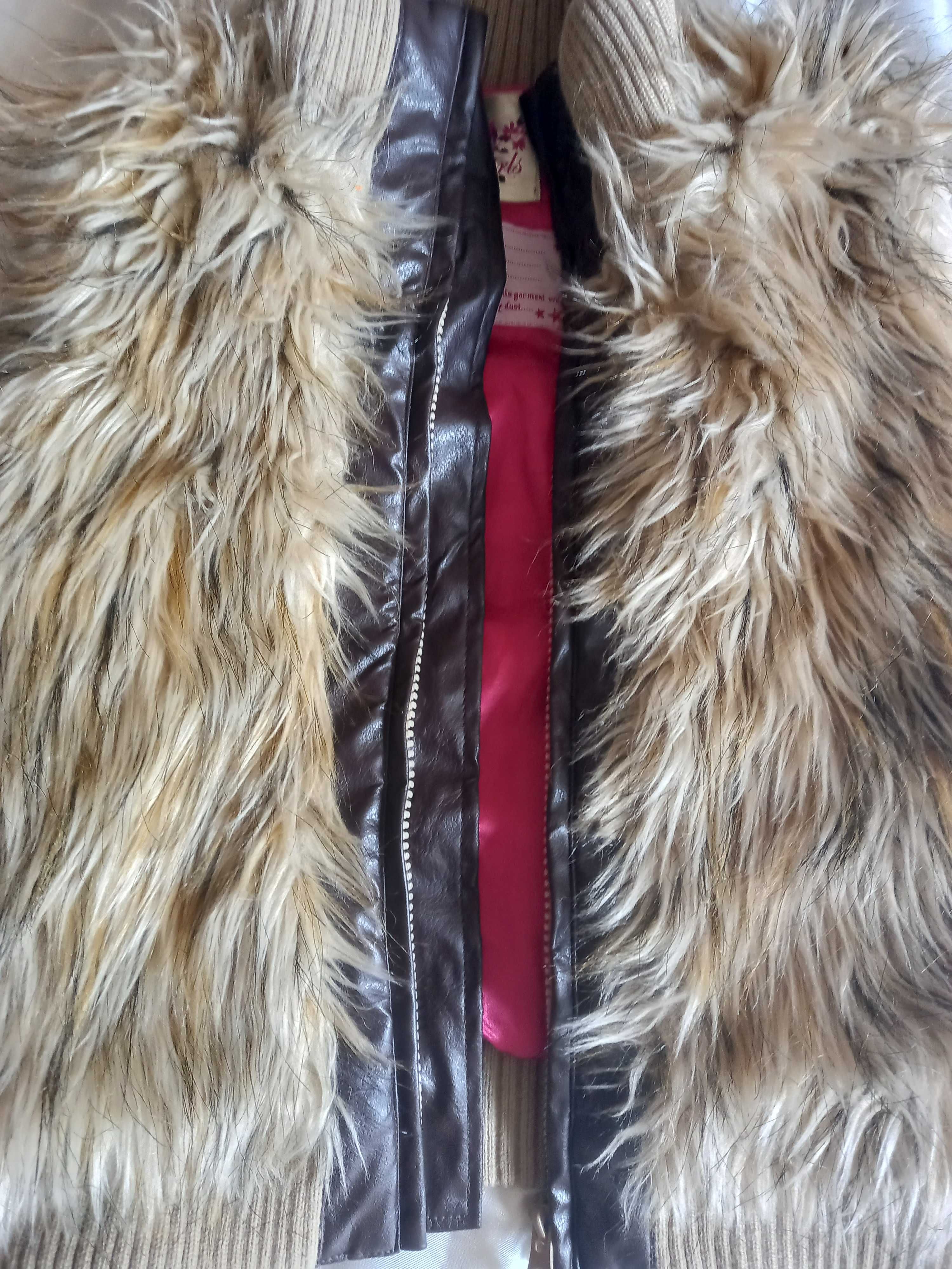 NEW LOOK bezrękawnik futerko 122-128   7-8 l wiosna jesień zima