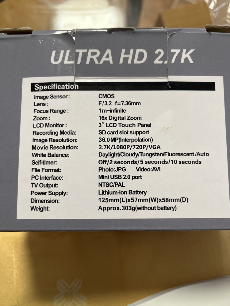 Camara de video grava em UHD 2.7k