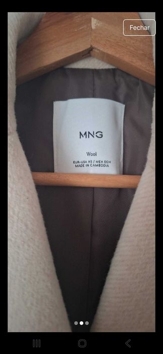 Sobretudo bege novo lã Mango Xs