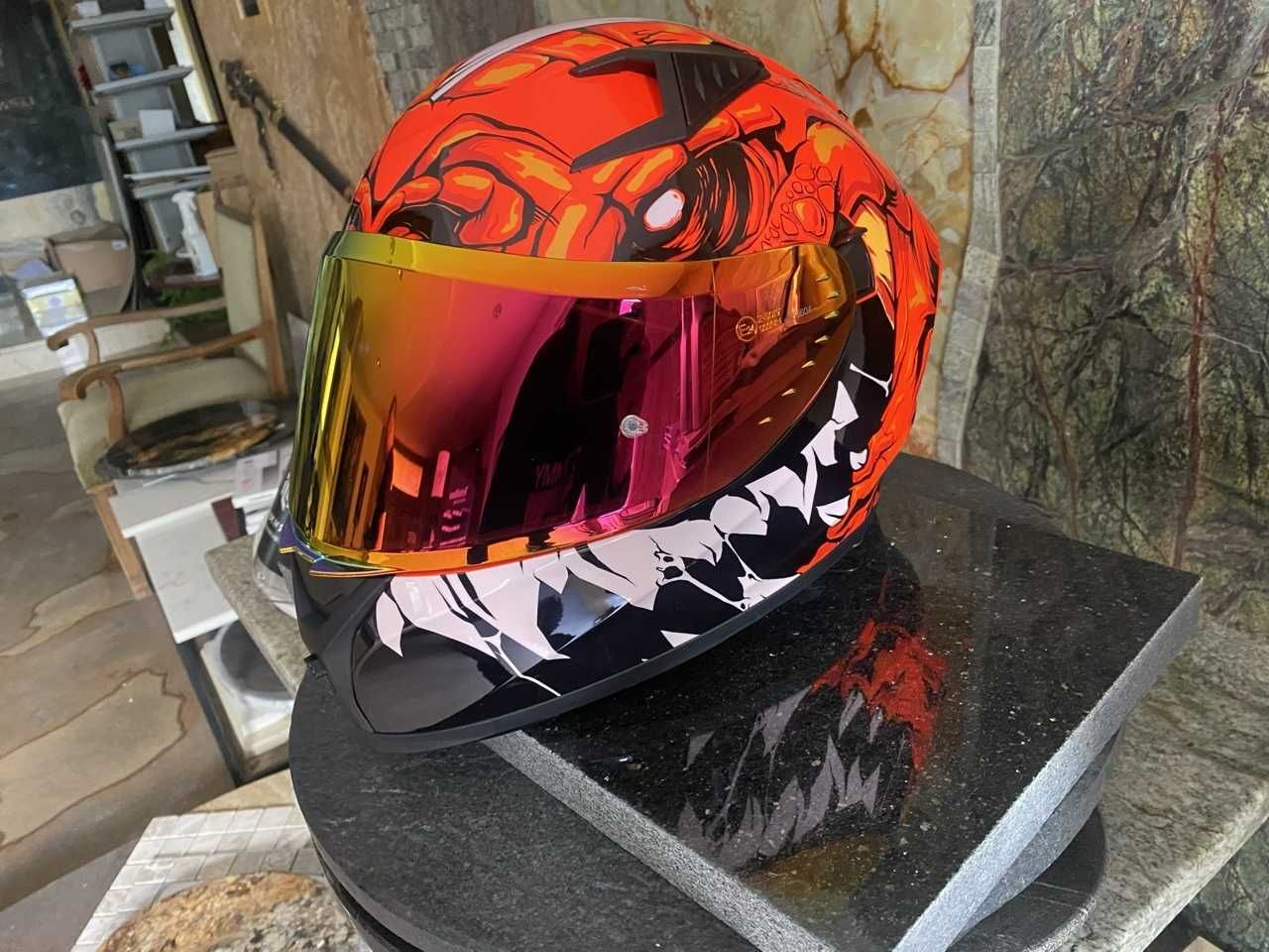 Kask Motocyklowy ILM Z501 Lizard Red z 2 Wymiennymi Spoilerami+Wizjer
