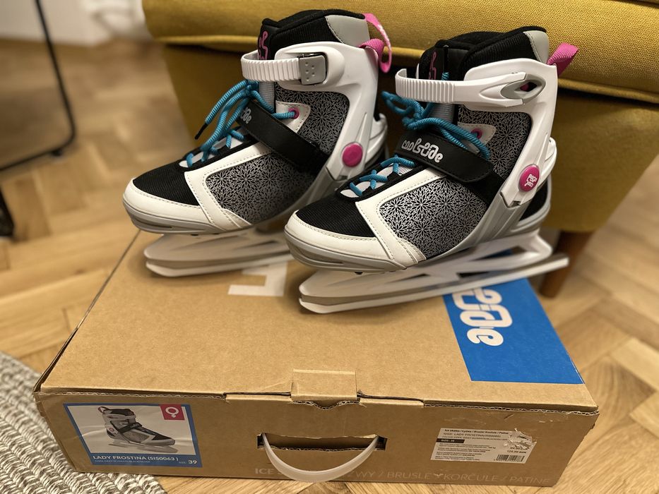 Okazja!! Łyżwy damskie, jak nowe,  rozm. 39, piękne, naostrzone!