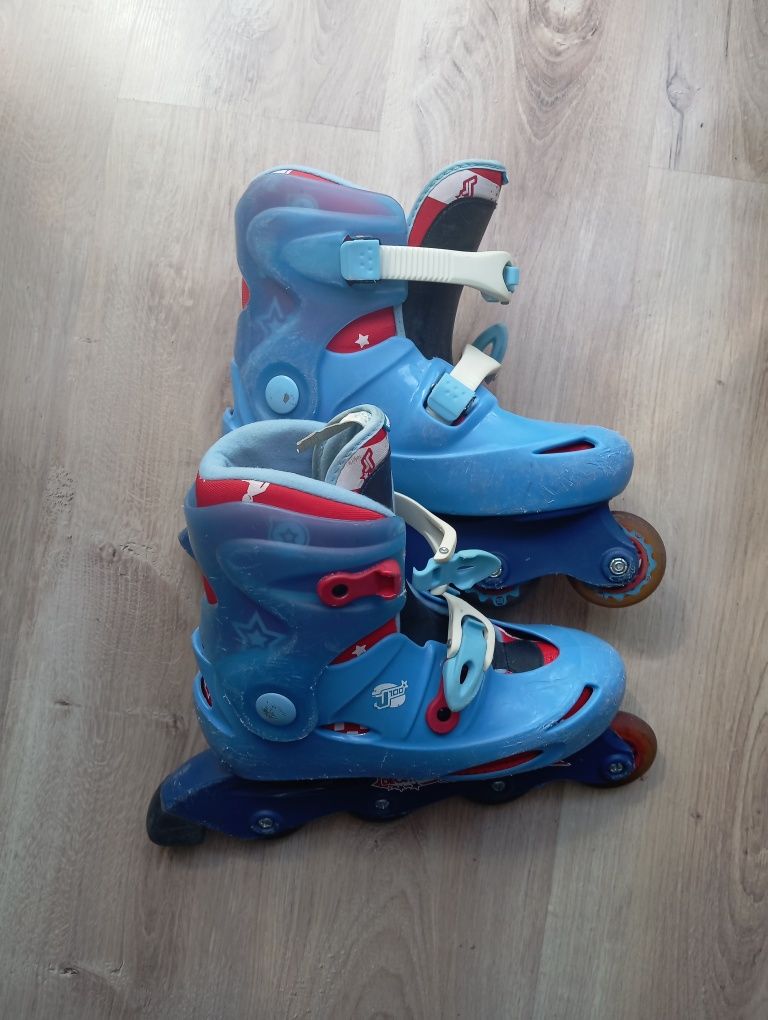 Rolki Oxelo niebieskie/czerwone r 36 22,5 cm decathlon