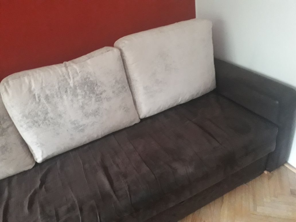 Duża sofa brązowa rozkładana 3 poduchy PILNE