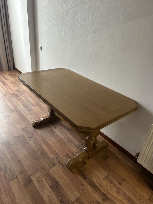 Стіл з натурального дерева кухонний 140-79см