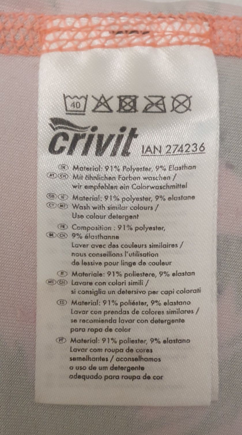 Różowe leginsy w palmy CRIVIT, rozmiar S (36)