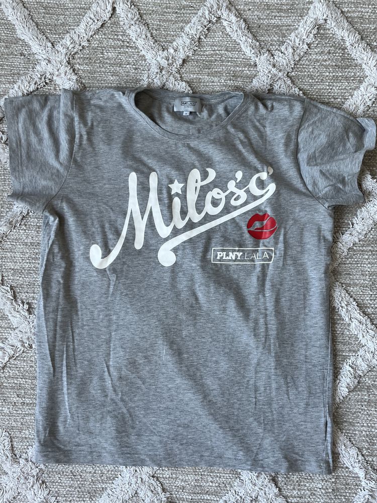 Szary tshirt plny lala miłość