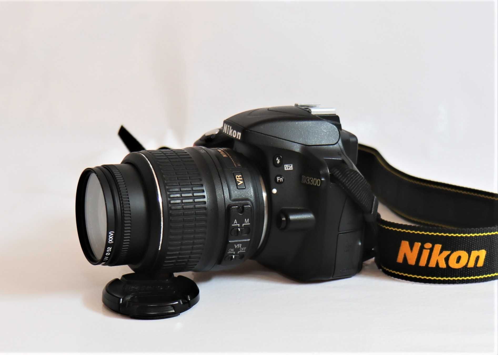 Nikon D3300 com lente Nikon 18-55mm máquina fotográfica digital reflex