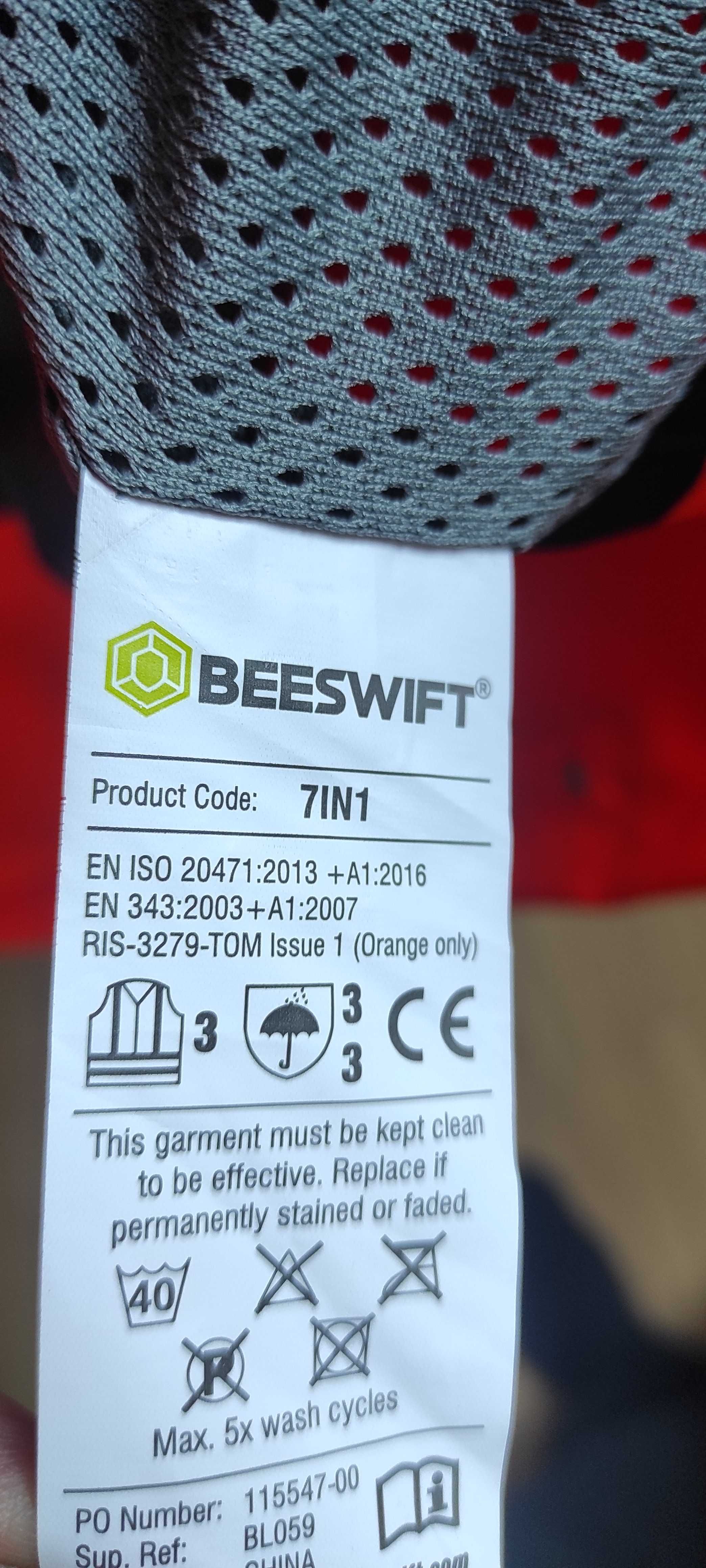 Kurtka bezpieczna ostrzegawcza BHP odblaskowa Beeswift 7w1 zimowa