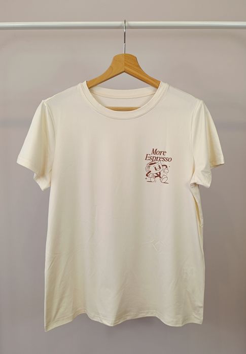 More espresso less depresso damska, męska koszulka sportowa r.S lekka