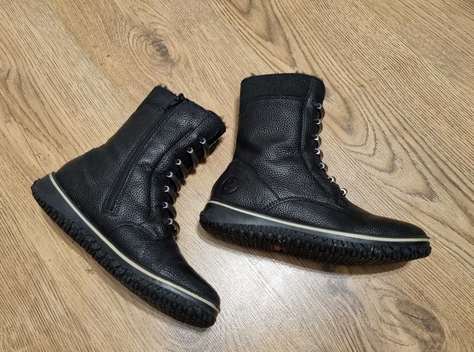 Rieker 37 wygodne botki kozaczki buty zimowe ocieplane ekoskóra