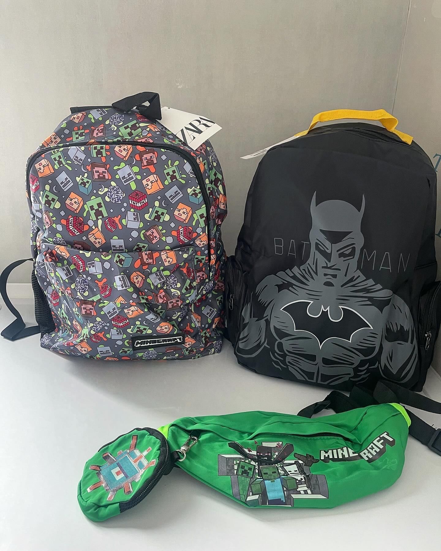 Рюкзак від Zara Minecraft і batman, Бананка Minecraft