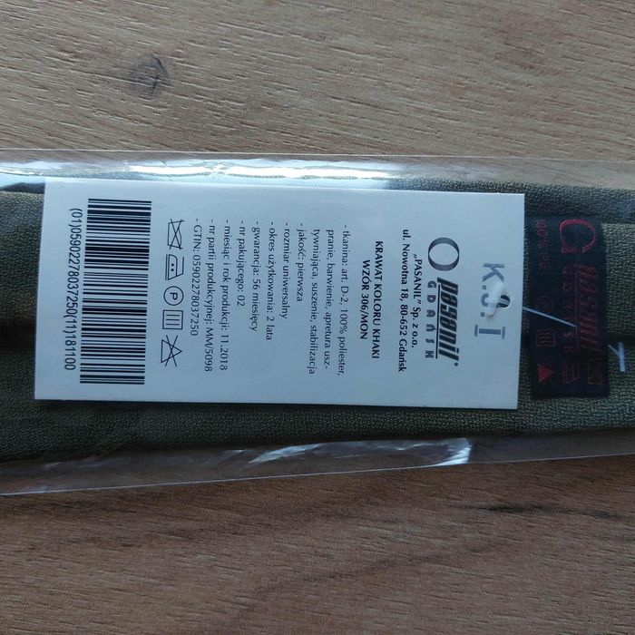 Krawat  koru khaki wzór 306/MON NOWY