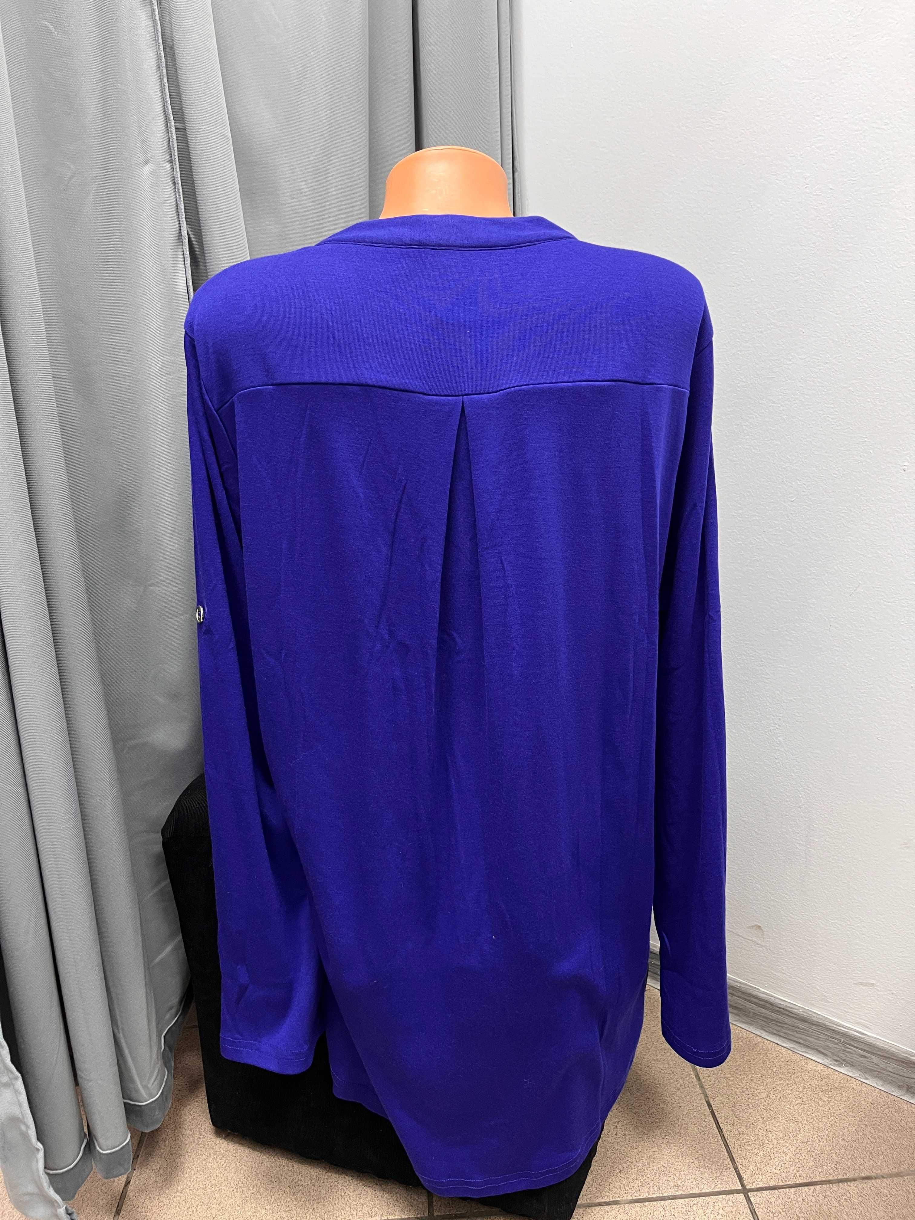 Niebieska bluzka z długim rękawem roz.XL