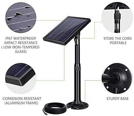 Painel solar 5V 3,5W micro USB para câmara IP a bateria