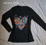 S/M nowa bluzka koszulka t-shirt długi rękaw motyle