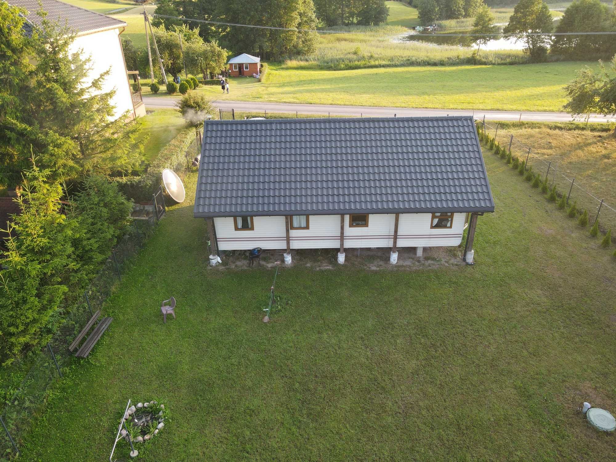 Agroturystyka domek nad jeziorem z dużym tarasem , balia