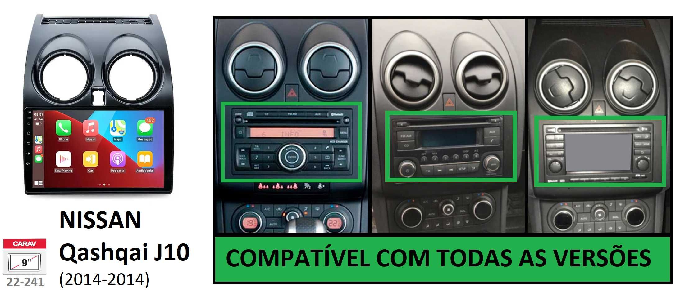 (NOVO) Rádio 2DIN 9" Nissan QASHQAI J10 / J11 (2007 a 2021) • Android