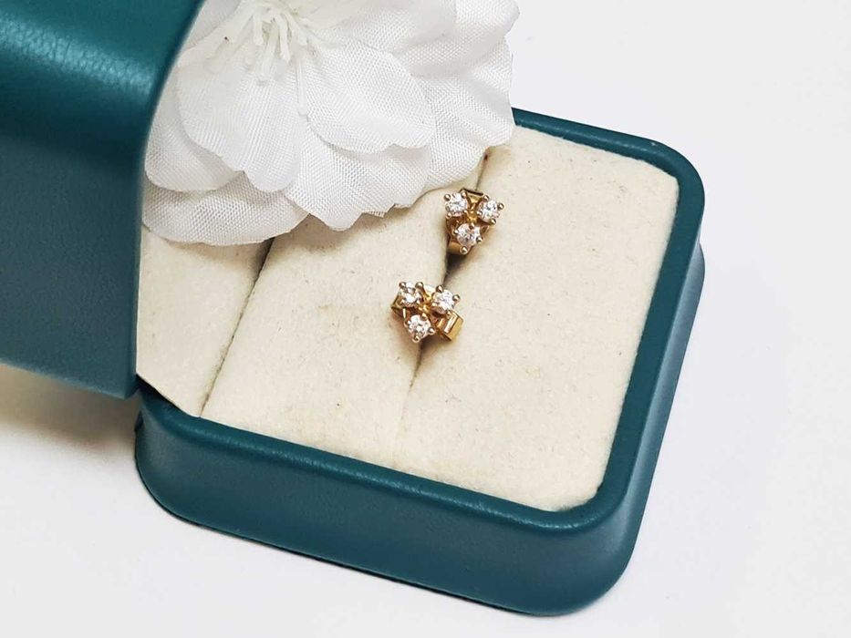 Złote kolczyki cyrkonie 1,72G P585